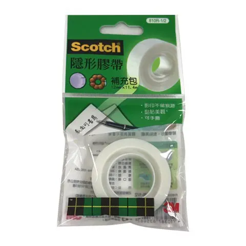 3M Scotch 810R隱形膠帶1/2補充包-12mm*11.4M